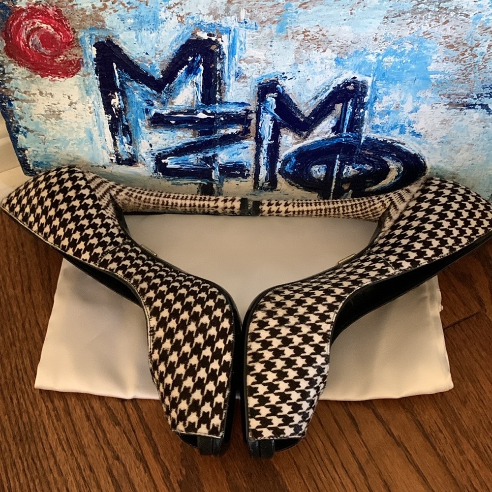 Roger Vivier Calf Hair Leather Houndstooth Stiletto Heels ๐ Hidden Platform - Picture 13 of 15